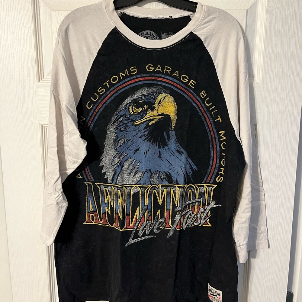 Affliction American customs 3/4 sleeve shirt. Size XL
